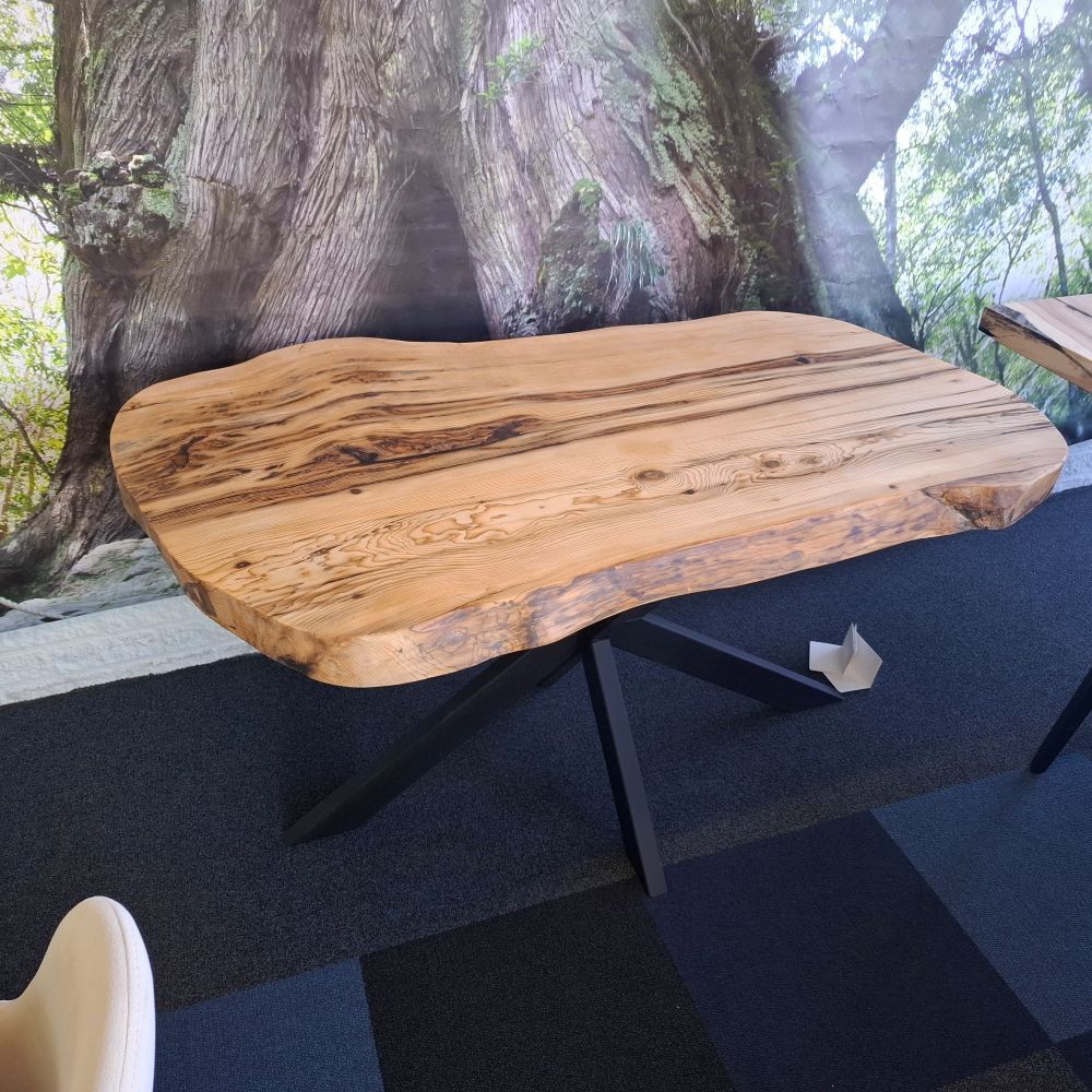 Solid Cedar Live edge table with Subtle Epoxy Details